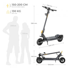 Ausom Gosoul 2 Hulajnoga elektryczna, silnik 1100 W, akumulator 13 Ah 48 V, prędkość 20 km/h, zasięg 70 km - Ciemnoszary - HulajPro.app