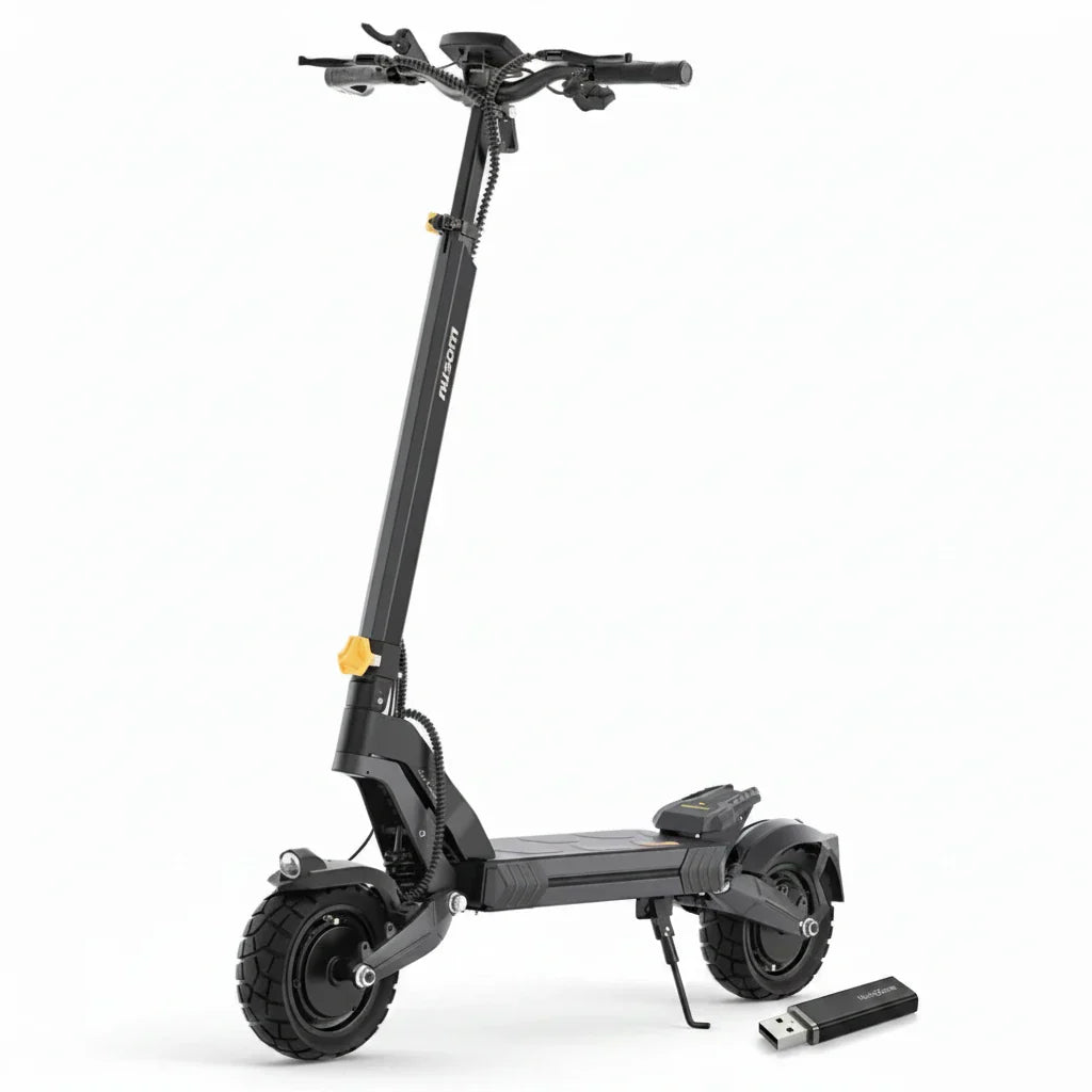 Ausom L2 Dwusilnikowa składana hulajnoga elektryczna, silnik 2*800W, 20km/h, bateria 48V 15,6Ah, opony 10x3 Cali, zasięg 70km - HulajPro.app