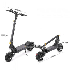 Ausom L2 Dwusilnikowa składana hulajnoga elektryczna, silnik 2*800W, 20km/h, bateria 48V 15,6Ah, opony 10x3 Cali, zasięg 70km - HulajPro.app