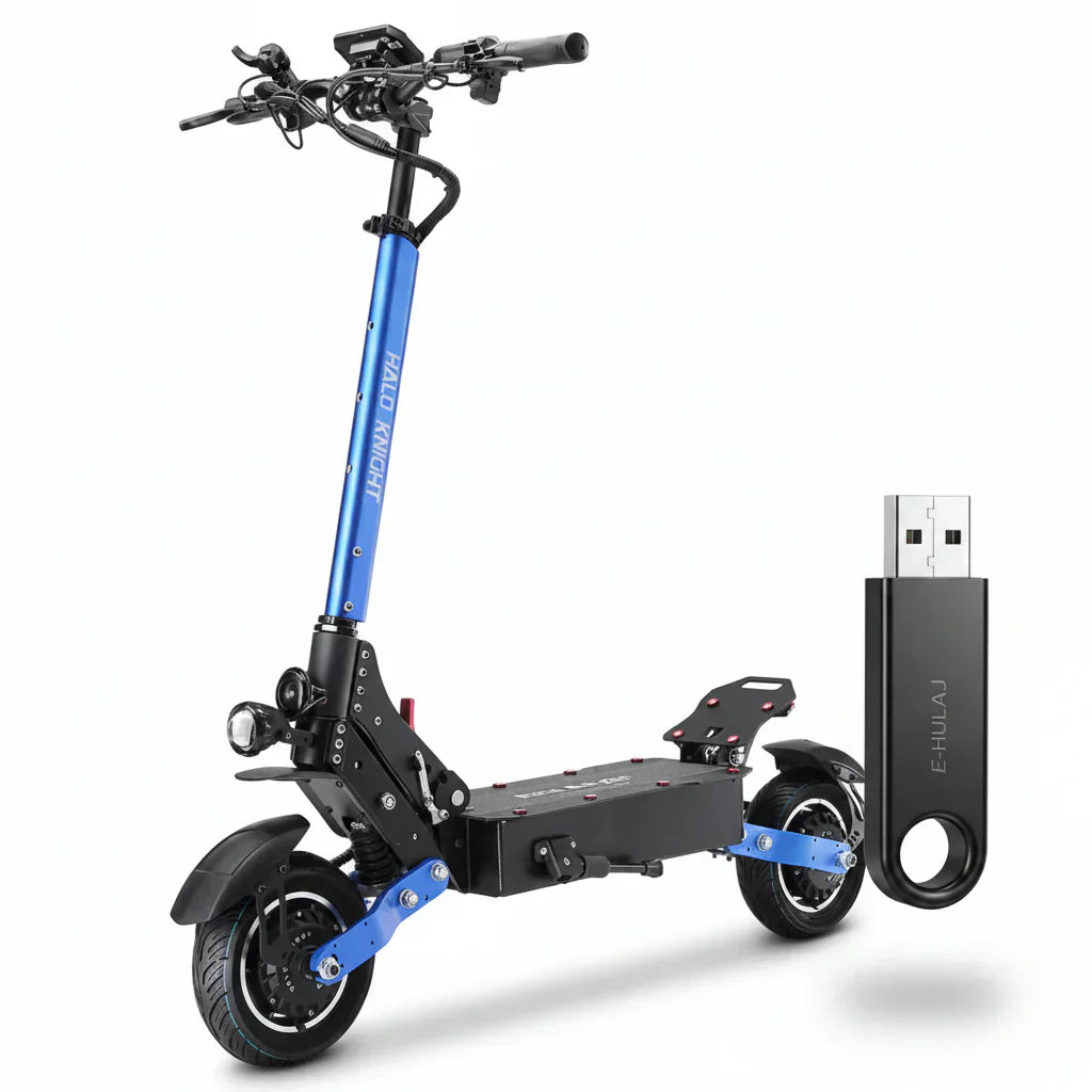 Hulajnoga elektryczna Halo Knight T108 10-calowe opony drogowe, silnik 1000W*2, maks. prędkość 65km/h - Czarny - HulajPro.app