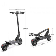 Jednosilnikowa składana hulajnoga elektryczna Ausom L2 Max, silnik 1000W, 50km/h, bateria 48V 20,8Ah, opony bezdętkowe 10x3 cali - HulajPro.app