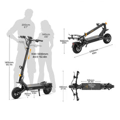 Ausom L1 Max Składana e-hulajnoga, 1000W 48V 20,8Ah 90 km 50 km/h, amortyzujące zawieszenie sprężynowe - HulajPro.app