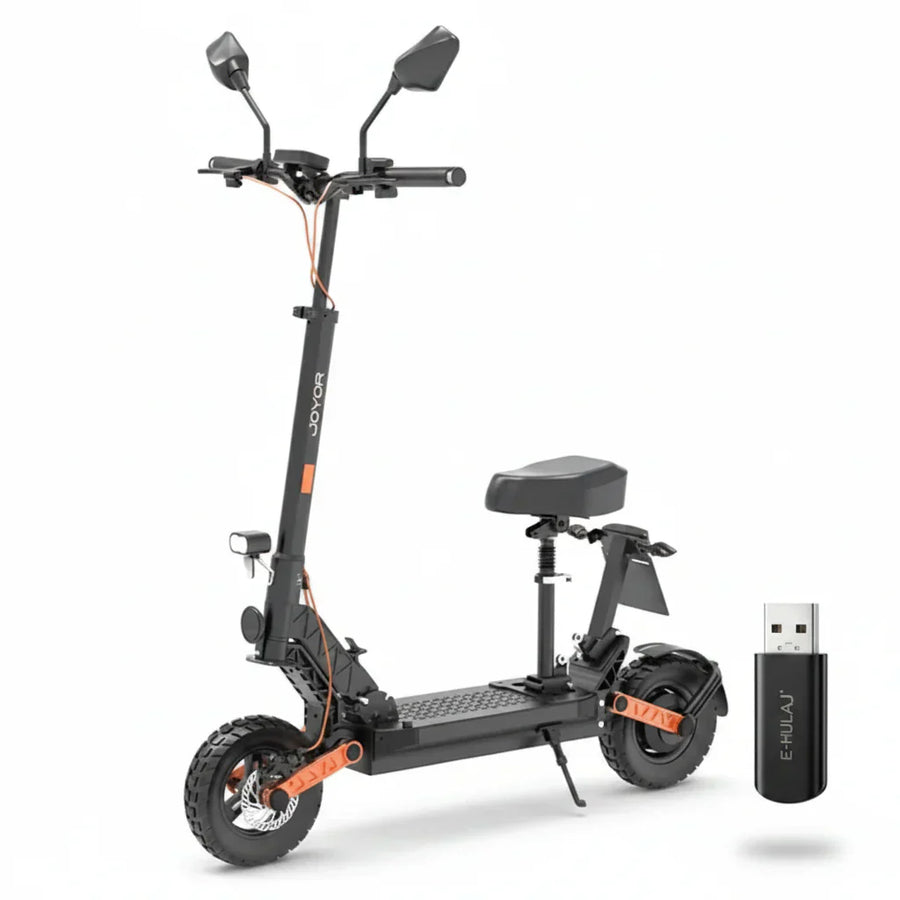 JOYOR S8E, silnik 800W, bateria 48V 26AH, opony 10-calowe, 45km/h, 80km, wyświetlacz NFC - Czarny - HulajPro.app